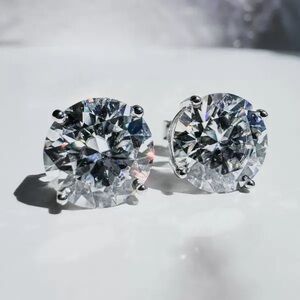 GRA Certw/black card/Certificate 6.5m/1CT Moisanite 18k WTGD/925 plate studs